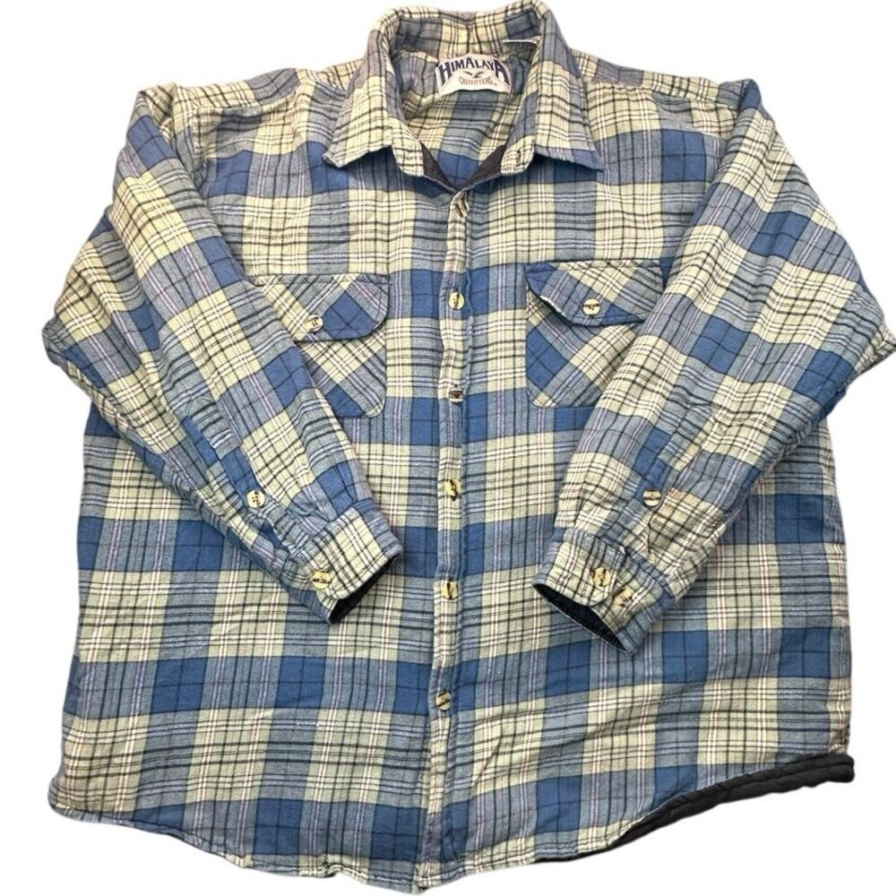 Himalaya Outfitters Mens Plaid Flannel Quilted Lined Shirt Jacket 2X Workwear